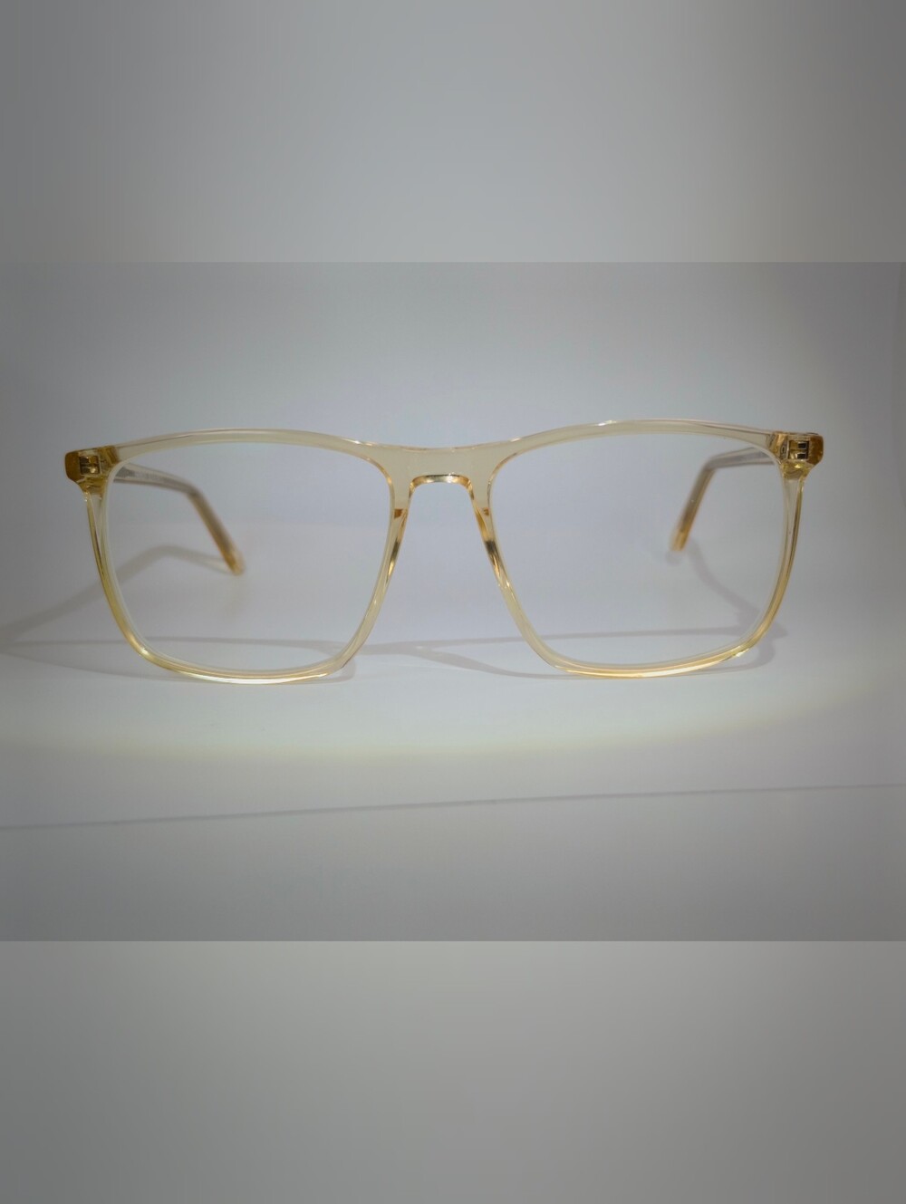 Fairmont. Clear Gold Square Frame Eyewear. Minimalist.